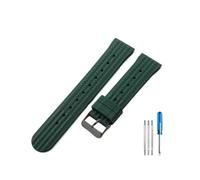 LANAPPTLTG Ajuste for Casio Ajuste for Seiko Ajuste for Breitling Ajuste for Citizen Ajuste for Longines Correa de reloj de silicona deportiva de 20 mm Accesorios de goma suave(Green-Black-K1,20mm)
