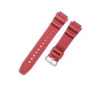LANAPPTLTG Ajuste for Casio correa de reloj de silicona con patrón cuadrado de resina transpirable de 18mm AQ-S810W/S800W AE-1000W W-800H/735H(Red-Steel-K5)