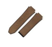 LANAPPTLTG Ajuste for Hublot Yuki cuero Big Bang duradero glaseado correa de reloj de ante accesorios de interfaz convexa especial(Coffee-No Buckle)