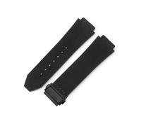 LANAPPTLTG Ajuste for Hublot Yuki cuero Big Bang duradero glaseado correa de reloj de ante accesorios de interfaz convexa especial(Black-Black-Z2)