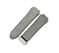 LANAPPTLTG Ajuste for Hublot Yuki cuero Big Bang duradero glaseado correa de reloj de ante accesorios de interfaz convexa especial(Gray-Steel-Z2)