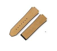 LANAPPTLTG Ajuste for Hublot Yuki cuero Big Bang duradero glaseado correa de reloj de ante accesorios de interfaz convexa especial(Brown-No Buckle)