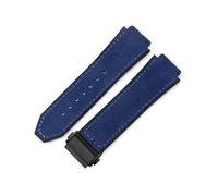 LANAPPTLTG Ajuste for Hublot Yuki cuero Big Bang duradero glaseado correa de reloj de ante accesorios de interfaz convexa especial(Sky blue-Black-Z2)