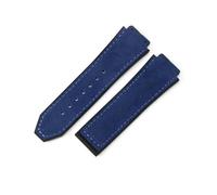LANAPPTLTG Ajuste for Hublot Yuki cuero Big Bang duradero glaseado correa de reloj de ante accesorios de interfaz convexa especial(Sky blue-No Buckle)