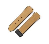 LANAPPTLTG Ajuste for Hublot Yuki cuero Big Bang duradero glaseado correa de reloj de ante accesorios de interfaz convexa especial(Brown-Black-Z2)