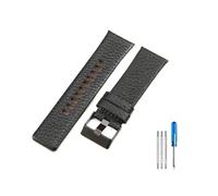 LANAPPTLTG Correa apta for diésel Dz7313 Dz7322 7257 Dz4323 serie 1657, correa de reloj transpirable con patrón Litchi N26 de 28mm(Black-Black-K3,24mm)