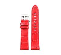 LANAPPTLTG Correa de cuero de liberación rápida for reloj de hombre, de 18 mm, 20 mm y 22 mm, compatible for Skmei DW y Pagani Design.(Red,22mm)