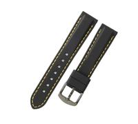 LANAPPTLTG Correa de reloj de liberación rápida de silicona con costuras for hombre y mujer, correa de reloj Universal de goma negra de 18, 20, 22 y 24mm(BlackYellow-Black-K2,20mm)