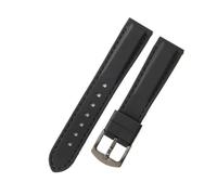 LANAPPTLTG Correa de reloj de liberación rápida de silicona con costuras for hombre y mujer, correa de reloj Universal de goma negra de 18, 20, 22 y 24mm(Black black-Black-K2,18mm)