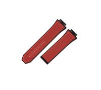 LANAPPTLTG Correa de silicona for reloj Hublot Yuki Big Bang 441, pulsera con interfaz convexa de boca elevada, correa de reloj de goma masculina de 27x17mm(Red-No Buckle)
