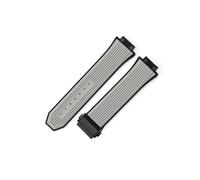 LANAPPTLTG Correa de silicona for reloj Hublot Yuki Big Bang 441, pulsera con interfaz convexa de boca elevada, correa de reloj de goma masculina de 27x17mm(Gray-Black-Z2)