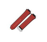 LANAPPTLTG Correa de silicona for reloj Hublot Yuki Big Bang 441, pulsera con interfaz convexa de boca elevada, correa de reloj de goma masculina de 27x17mm(Red-Steel-Z2)