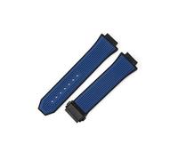 LANAPPTLTG Correa de silicona for reloj Hublot Yuki Big Bang 441, pulsera con interfaz convexa de boca elevada, correa de reloj de goma masculina de 27x17mm(Blue-Black-Z2)