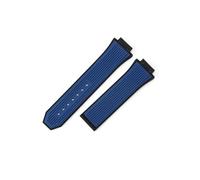 LANAPPTLTG Correa de silicona for reloj Hublot Yuki Big Bang 441, pulsera con interfaz convexa de boca elevada, correa de reloj de goma masculina de 27x17mm(Blue-No Buckle)