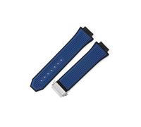 LANAPPTLTG Correa de silicona for reloj Hublot Yuki Big Bang 441, pulsera con interfaz convexa de boca elevada, correa de reloj de goma masculina de 27x17mm(Blue-Steel-Z2)