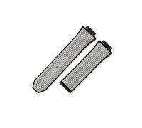 LANAPPTLTG Correa de silicona for reloj Hublot Yuki Big Bang 441, pulsera con interfaz convexa de boca elevada, correa de reloj de goma masculina de 27x17mm(Gray-No Buckle)