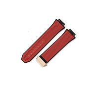 LANAPPTLTG Correa de silicona for reloj Hublot Yuki Big Bang 441, pulsera con interfaz convexa de boca elevada, correa de reloj de goma masculina de 27x17mm(Red-Rose-Z2)