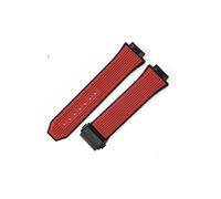 LANAPPTLTG Correa de silicona for reloj Hublot Yuki Big Bang 441, pulsera con interfaz convexa de boca elevada, correa de reloj de goma masculina de 27x17mm(Red-Black-Z2)