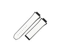 LANAPPTLTG Correa de silicona for reloj Hublot Yuki Big Bang 441, pulsera con interfaz convexa de boca elevada, correa de reloj de goma masculina de 27x17mm(White-No Buckle)
