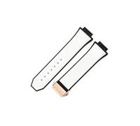 LANAPPTLTG Correa de silicona for reloj Hublot Yuki Big Bang 441, pulsera con interfaz convexa de boca elevada, correa de reloj de goma masculina de 27x17mm(White-Rose-Z2)