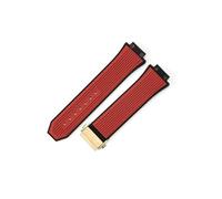 LANAPPTLTG Correa de silicona for reloj Hublot Yuki Big Bang 441, pulsera con interfaz convexa de boca elevada, correa de reloj de goma masculina de 27x17mm(Red-Golden-Z2)
