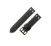 LANAPPTLTG Correas de cuero con orificio de doble fila de 20 mm y 22 mm aptas for Hamilton en forma for correa de reloj Seiko Remache for hombre Piloto militar Cinturones de reloj de aviación de campo