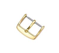 LANAPPTLTG Hebilla de correa de acero inoxidable 316L, hebilla de correa de reloj de 16mm, 18mm, 20mm y 22mm, hebilla de cierre de Pin for correa de reloj de Metal plateado, dorado y negro(Gold,16mm)