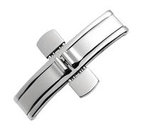 LANAPPTLTG Hebilla de correa de reloj de Metal 316L, correa de reloj de 4, 5 y 6mm, botón de cierre de acero inoxidable plateado apto for Longines(4x15mm)