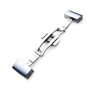 LANAPPTLTG Hebilla de reloj de acero inoxidable de 16mm, 18mm, 20mm y 22mm, cierre de reloj plegable con doble presión, repuesto apto for correa de reloj de silicona(Silver-18mm)