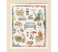 LANARTE Kits De Punto De Cruz Contado Completo Arte De Pared DIY 4 Estaciones Set Manualidades Adultos Set Decoracion Salon Creativo Regalo ca. 52 x 63 cm Cross Stitch Embroidery