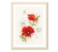 LANARTE Kits De Punto De Cruz Contado Completo Arte De Pared DIY AMAPOLAS Set Manualidades Adultos Set Decoracion Salon Creativo Regalo ca. 23 x 31 cm Cross Stitch Embroidery