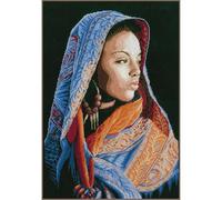 LANARTE Kits De Punto De Cruz Contado Completo Arte De Pared DIY Dama Africana Set Manualidades Adultos Set Decoracion Salon Creativo Regalo ca. 32 x 48 cm Cross Stitch Embroidery