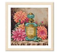 LANARTE Kits De Punto De Cruz Contado Completo Arte De Pared DIY EL AROMA DE LA DALIA Set Manualidades Adultos Set Decoracion Salon Creativo Regalo ca. 29 x 29 cm Cross Stitch Embroidery