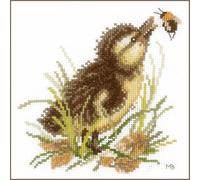 LANARTE Kits De Punto De Cruz Contado Completo Arte De Pared DIY EL Patito Y LA Abeja Set Manualidades Adultos Set Decoracion Salon Creativo Regalo ca. 14 x 14 cm Cross Stitch