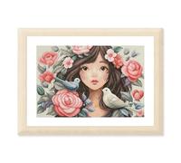 LANARTE Kits De Punto De Cruz Contado Completo Arte De Pared DIY ELLA SE ZAMBULLÓ EN LAS ROSAS Set Manualidades Adultos Set Decoracion Salon Creativo Regalo ca. 43 x 29 cm Cross Stitch Embroidery