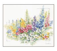 LANARTE Kits De Punto De Cruz Contado Completo Arte De Pared DIY ESTALLIDO DE FLORES Set Manualidades Adultos Set Decoracion Salon Creativo Regalo ca. 45 x 40 cm Cross Stitch Embroidery