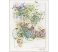 LANARTE Kits De Punto De Cruz Contado Completo Arte De Pared DIY FACHADA EN Flor Set Manualidades Adultos Set Decoracion Salon Creativo Regalo ca. 29 x 39 cm Cross Stitch Embroidery
