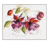 LANARTE Kits De Punto De Cruz Contado Completo Arte De Pared DIY Flores EN Acuarela Set Manualidades Adultos Set Decoracion Salon Creativo Regalo ca. 49 x 39 cm Cross Stitch Embroidery