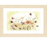 LANARTE Kits De Punto De Cruz Contado Completo Arte De Pared DIY Flores Set Manualidades Adultos Set Decoracion Salon Creativo Regalo ca. 56 x 32 cm Cross Stitch Embroidery
