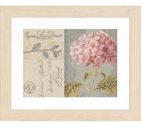 LANARTE Kits De Punto De Cruz Contado Completo Arte De Pared DIY Hortensia Manualidades Adultos Set Decoracion Salon Creativo Regalo ca. 28 x 20 cm Cross Stitch Embroidery Kit, Cotton, Multicolor