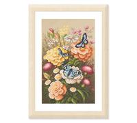 LANARTE Kits De Punto De Cruz Contado Completo Arte De Pared DIY JARDÍN DE MARIPOSAS MÍSTICO Set Manualidades Adultos Set Decoracion Salon Creativo Regalo ca. 26 x 39 cm Cross Stitch Embroidery