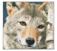 LANARTE Kits De Punto De Cruz Contado Completo Arte De Pared DIY Lobo Manualidades Adultos Set Decoracion Salon Creativo Regalo ca. 35 x 35 cm Cross Stitch Embroidery, Cotton, Multicolor
