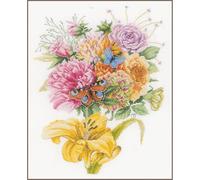 LANARTE Kits De Punto De Cruz Contado Completo Arte De Pared DIY MARIPOSAS FAVORITAS Set Manualidades Adultos Set Decoracion Salon Creativo Regalo ca. 28 x 38 cm Cross Stitch Embroidery