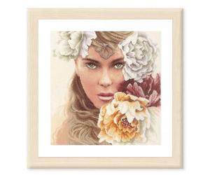Lanarte Kits De Punto De Cruz Contado Completo Arte De Pared DIY MIRADA INTRIGANTE Set Manualidades Adultos Set Decoracion Salon Creativo Regalo ca. 32 x 34 cm Cross Stitch Embroidery
