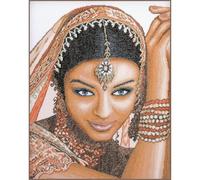 LANARTE Kits De Punto De Cruz Contado Completo Arte De Pared DIY Modelo Indio Set Manualidades Adultos Set Decoracion Salon Creativo Regalo ca. 39 x 49 cm Cross Stitch Embroidery