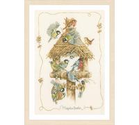 LANARTE Kits De Punto De Cruz Contado Completo Arte De Pared DIY Nido Manualidades Adultos Set Decoracion Salon Creativo Regalo ca. 37 x 54 cm Cross Stitch Embroidery Patrón, Cotton, Multicolor