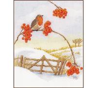 LANARTE Kits De Punto De Cruz Contado Completo Arte De Pared DIY PAISAJE INVERNAL Set Manualidades Adultos Set Decoracion Salon Creativo Regalo ca. 25 x 26 cm Cross Stitch Embroidery