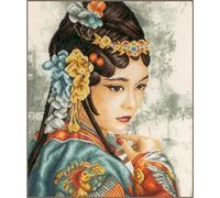 LANARTE Kits De Punto De Cruz Contado Completo Arte De Pared DIY PENSAMIENTOS DE FÉNIX Set Manualidades Adultos Set Decoracion Salon Creativo Regalo ca. 40 x 49 cm Cross Stitch Embroidery