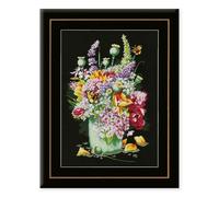 Lanarte Kits De Punto De Cruz Contado Completo Arte De Pared DIY RAMO COLORIDO Set Manualidades Adultos Set Decoracion Salon Creativo Regalo ca. 27 x 39 cm Cross Stitch Embroidery