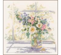 LANARTE Kits De Punto De Cruz Contado Completo Arte De Pared DIY Ramo DE Flores Set Manualidades Adultos Set Decoracion Salon Creativo Regalo ca. 29 x 29 cm Cross Stitch Embroidery